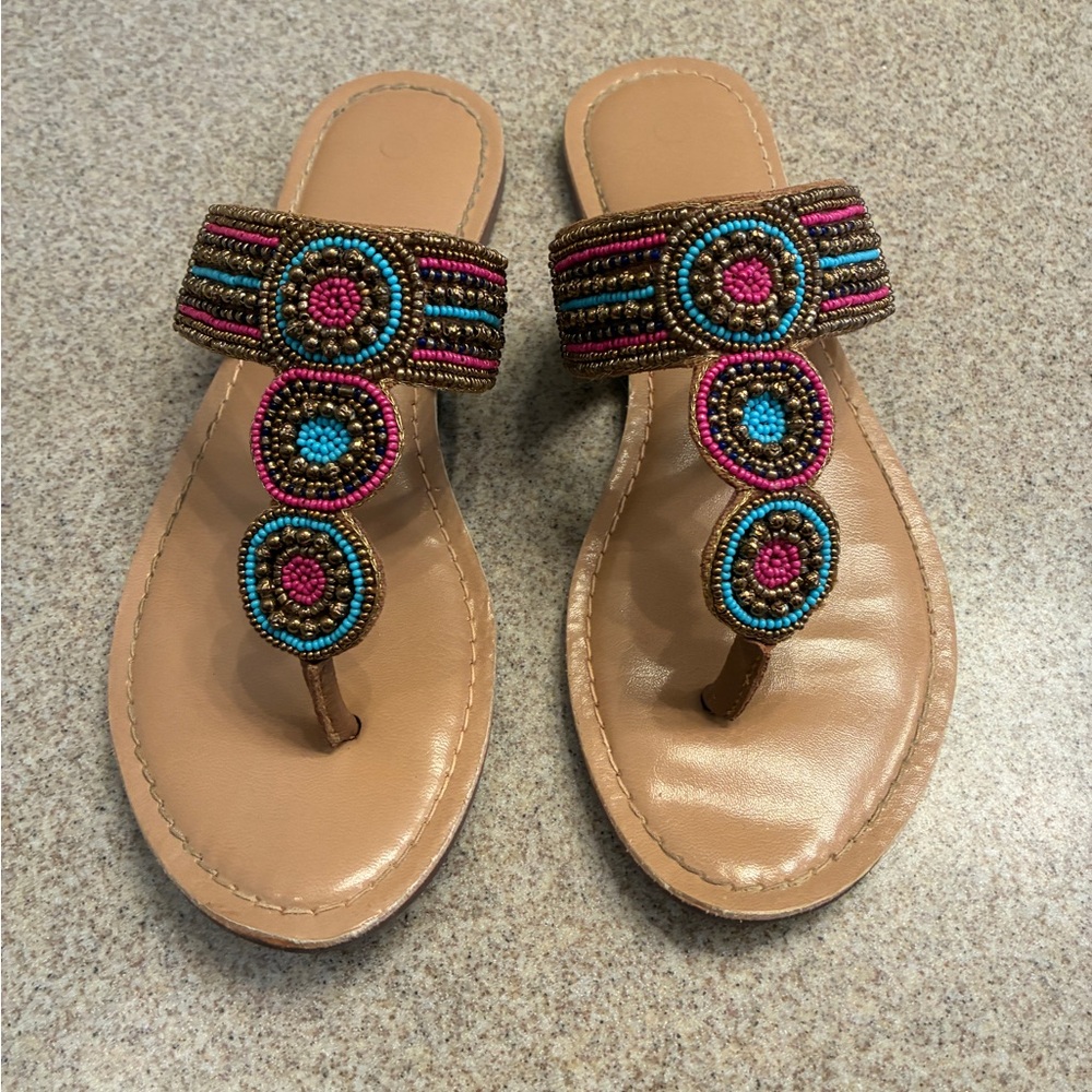 Beaded Multicolor Sandals